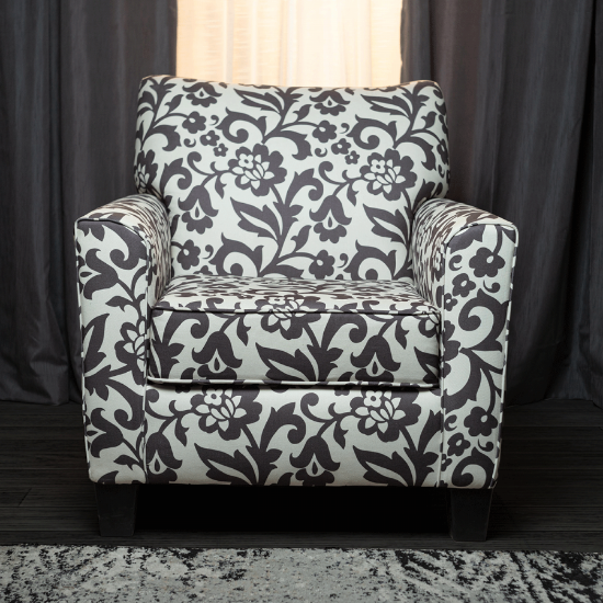 Picture of SITTING ROOM WITH PATTERNED CHAIR 6 PERSONS - GREY