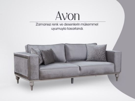 Picture of AVON LIVING ROOM SOFA 3 PERSONS - L. GREY