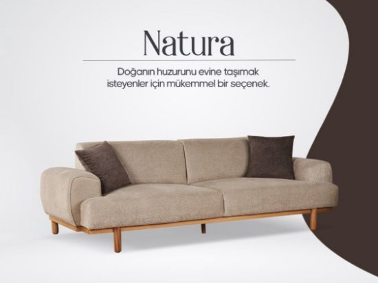 Picture of NATURA LIVING ROOM SOFA SEAT 3 PERSONS - BEIGE