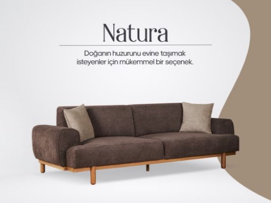 Picture of NATURA LIVING ROOM SOFA SEAT 3 PERSONS - BROUN