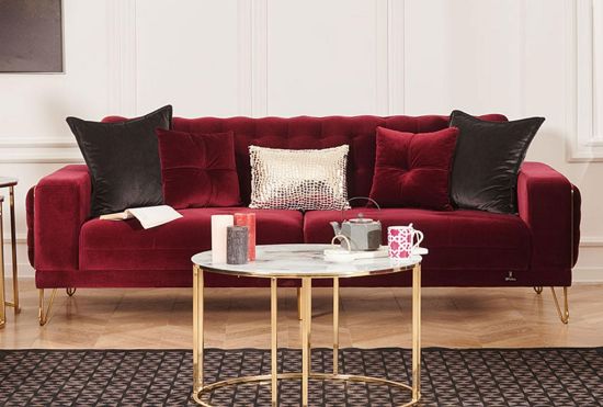 Picture of RUBINO LIVING ROOM SOFA SEAT 3 PERSONS - RED