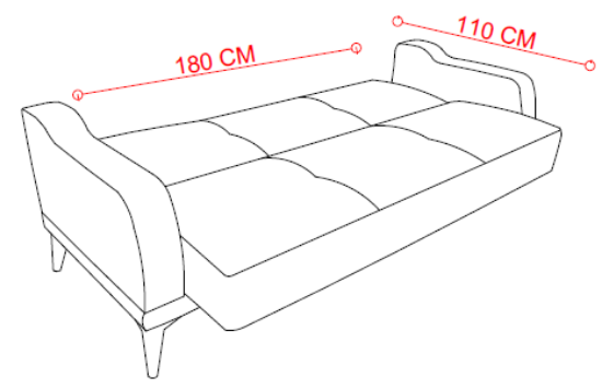 Picture of BAHAR LIVING ROOM SOFA BED 3 PERSONS - TIFFANY